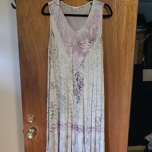 Elegant Purple and Cream Dress